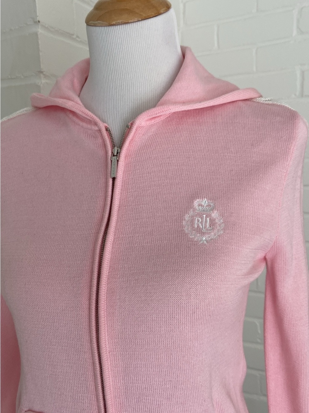 Women’s Size S Ralph Lauren Soft Pink Zip Hoodie - Picture 3 of 9